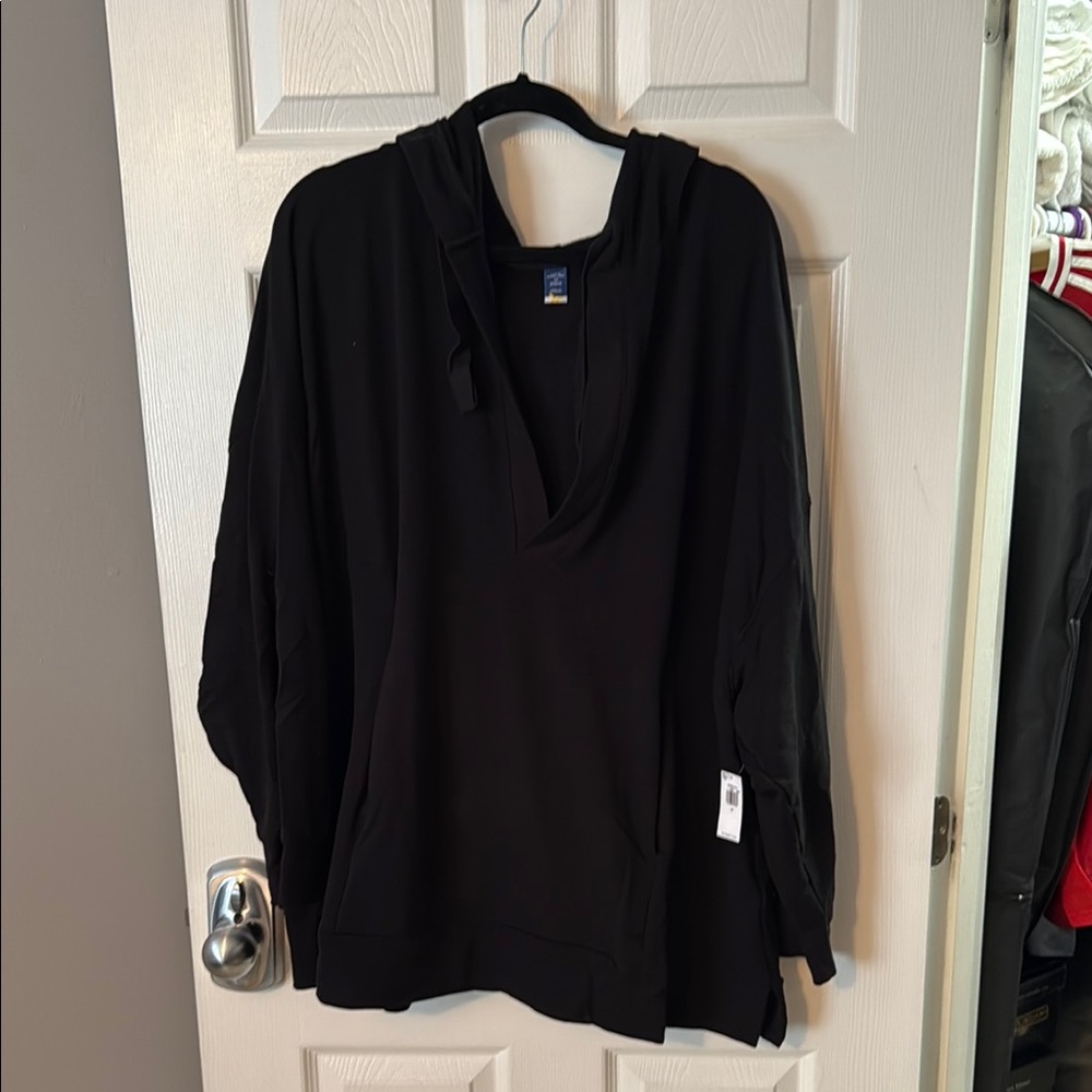 Women's Black Hoodie Top